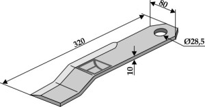 Mulchmes 320x80mm - rechts