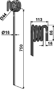 Wiedegtand Ø16mm, links
