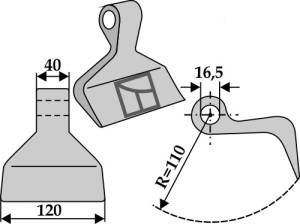 Hamerklepel 120x40mm