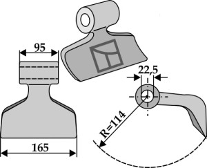 Hamerklepel 165x95mm