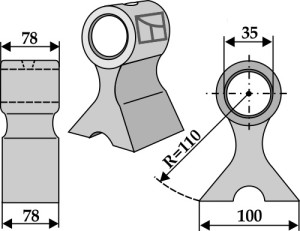 Hamerklepel 78x78mm