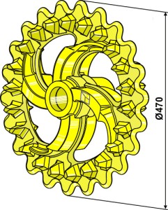Roue crosskill - Ø470mm