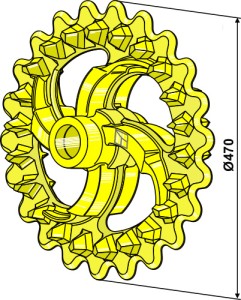 Roue crosskill - Ø470mm