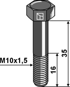 Zeskantmoer M10x1,5x35