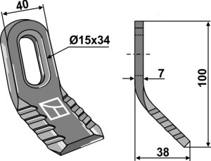 Y-messer  100x40mm universeel
