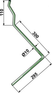 Wiedegtand Ø10mm, links