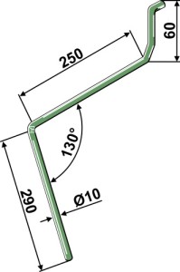 Wiedegtand Ø10mm, rechts