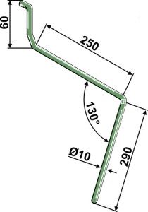 Wiedegtand Ø10mm, links