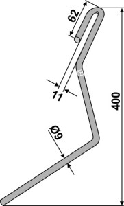 Wiedegtand Ø9mm, links