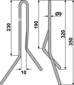 Wiedegtand Ø9mm - Typ D8