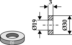 Schijf Ø30x3xØ19