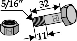 Bout met borgmoer - 5/16''UNF