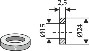 Schijf Ø24x2,5xØ15