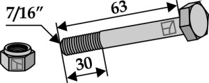 Bout met borgmoer - 7/16''UNF