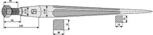 Frontladertand 1250mm