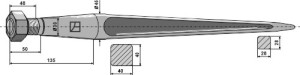 Frontladertand 820mm