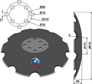 Disque crénelé - Ø610x5 m.