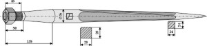 Frontladertand 600mm