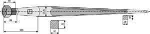 Frontladertand 800mm