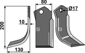 Freesmes 200x80mm, links