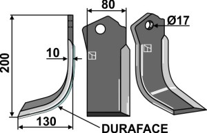 Freesmes DURAFACE 200x80mm, links