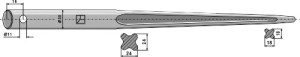 Frontladertand 760mm