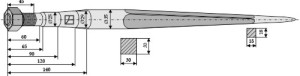 Frontladertand 640mm