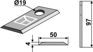 Rotary mower blade 97x50mm