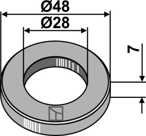 Schijf Ø48x7xØ28