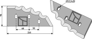 Voermengwagenmes, rechts