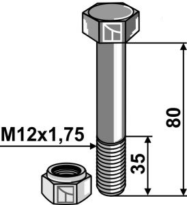 Bout met borgmoer - M12 - 8.8