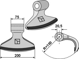 Hamerklepel 200x75mm - PTA