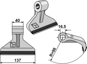 Hamerklepel 137x40mm- PTA