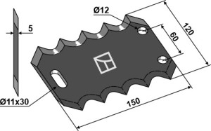 Couteau pour mélangeurs de fourrage