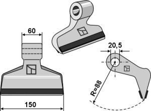 Hamerklepel 150x60mm - PTA