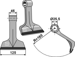 Hamerklepel 125x46mm - PTA