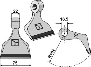 Hamerklepel 75x22mm - PTA