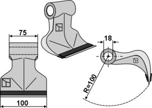 Hamerklepel 100x75mm - PTA