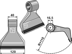Hamerklepe 120x40mm - PTA