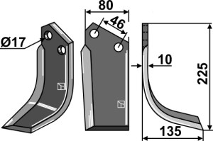 Freesmes 225x80mm, rechts