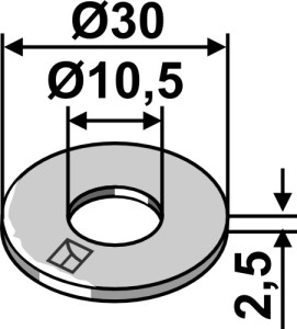 Schijf Ø30x2,5xØ10,5