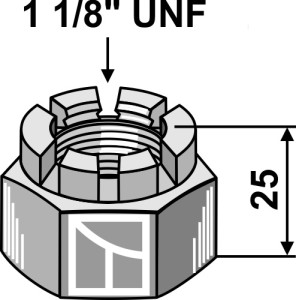 Écrou à créneaux dégages 1 1/8''UNF