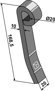 Klepel 168,5x20mm