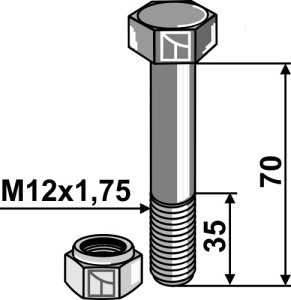 Bout met borgmoer - M12 - 8.8