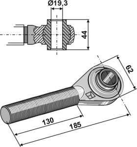 Spindel M24x2,5 met geharde kogels
