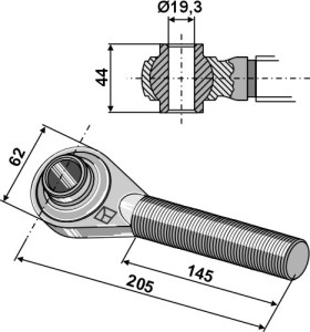 Spindel M24x3 met geharde kogels