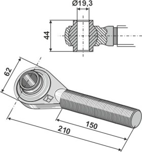 Spindel M27x3 met geharde kogels