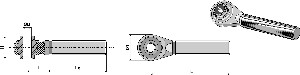 Spindel met geharde kogels M30x3,5