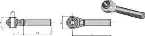 Spindel met geharde kogels M30x3,5