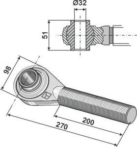 Spindel M36x3